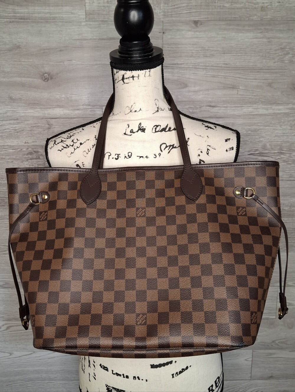 Authentic Louis Vuitton LV DE Neverfull Damier Ebene MM Tote Bag